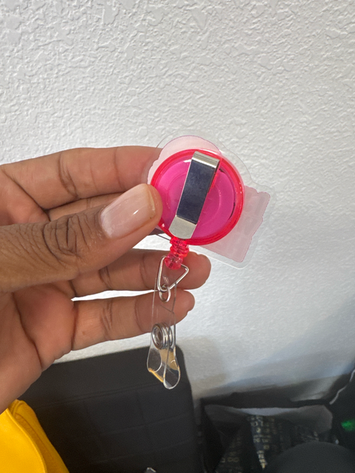 I Just Work Here Nurse Badge Reel – Funny Retractable ID Holder